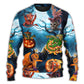 Halloween Dragon Pumpkin Night Art – Sweater - Ugly Christmas Sweater