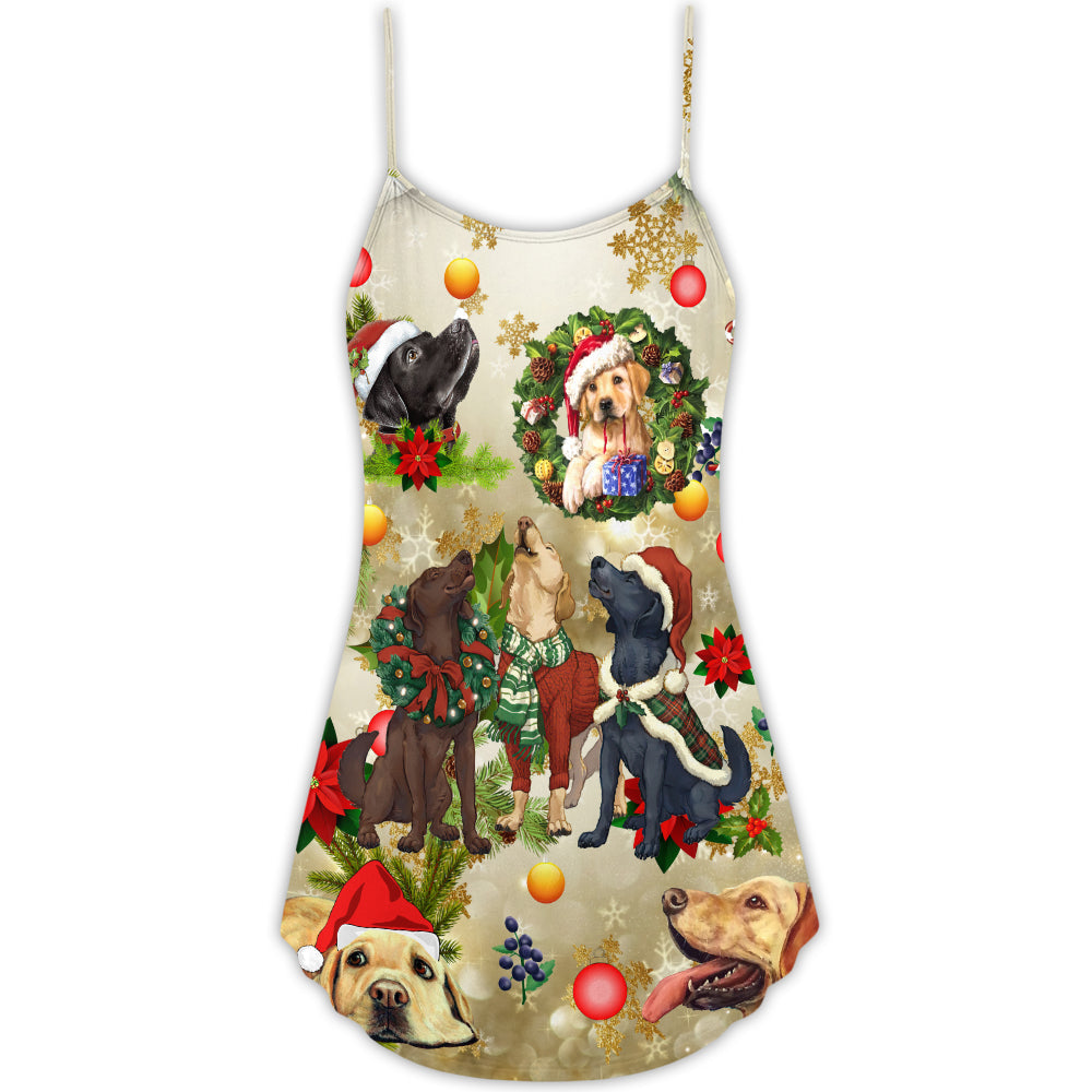 Christmas Is Better With Dog – Women's Summer Sleeveless V-Neck Camisole Dress