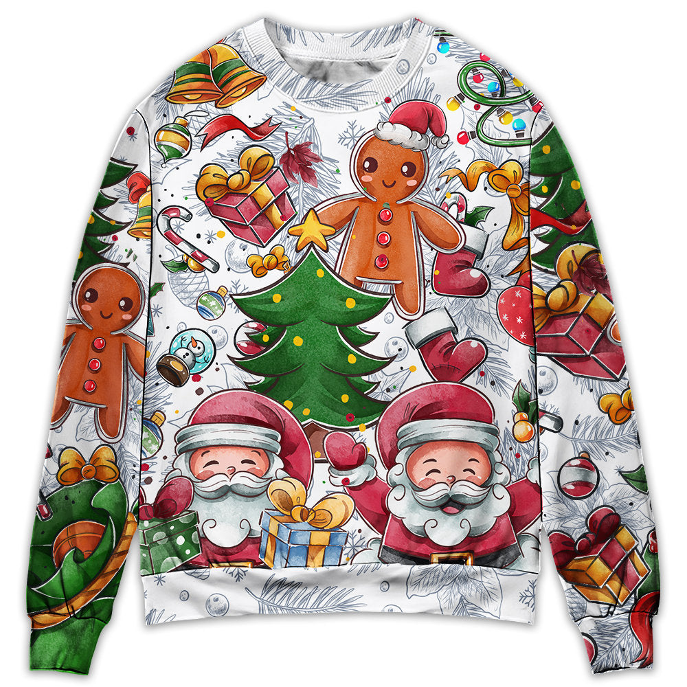 Christmas Santa Cutie Snowman Gingerbread – Sweater - Ugly Christmas Sweater