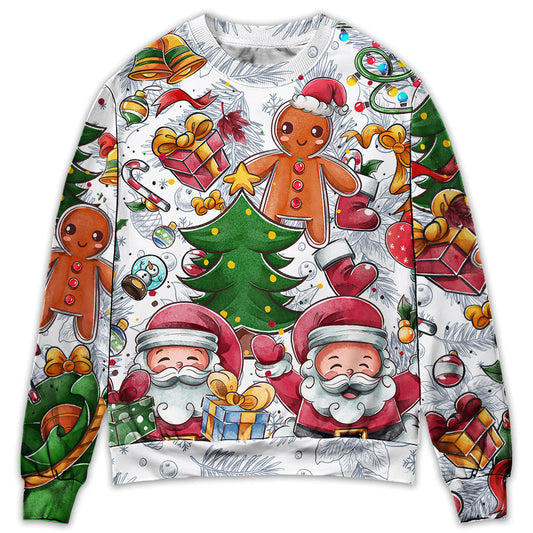 Christmas Santa Cutie Snowman Gingerbread – Sweater - Ugly Christmas Sweater
