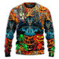 Halloween Skull Pumpkin Dark Art Style – Sweater - Ugly Christmas Sweater