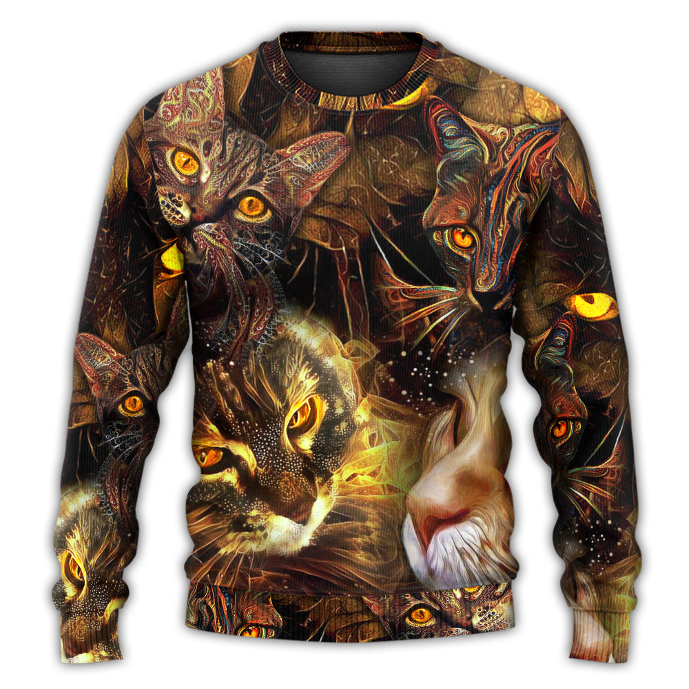 Cat Lightning Art Lover Style – Sweater - Ugly Christmas Sweater