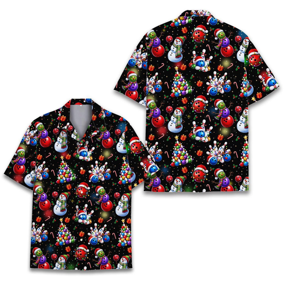 Bowling Christmas Snowman Ball Pin Festive – Hawaiian Shirt