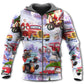 Santa Hot Rod Christmas Tree Style - 3D Hoodie