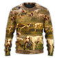 Hunting Dog And Duck Art Style – Sweater - Ugly Christmas Sweater