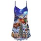 Christmas Santa And Reindeer Gifts – Women's Summer Sleeveless V-Neck Camisole Dress