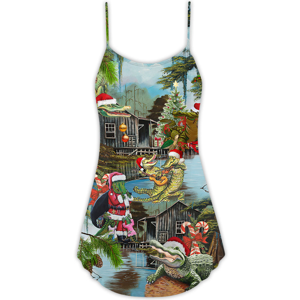 Christmas See You Later Alligator – Women's Summer Sleeveless V-Neck Camisole Dress