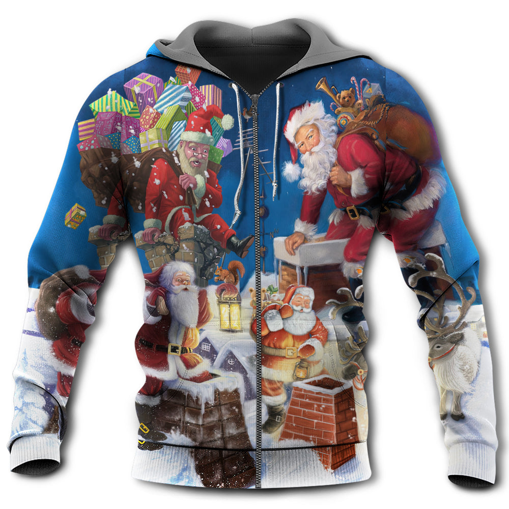 Christmas Santa Funny Coming Style - Hoodie