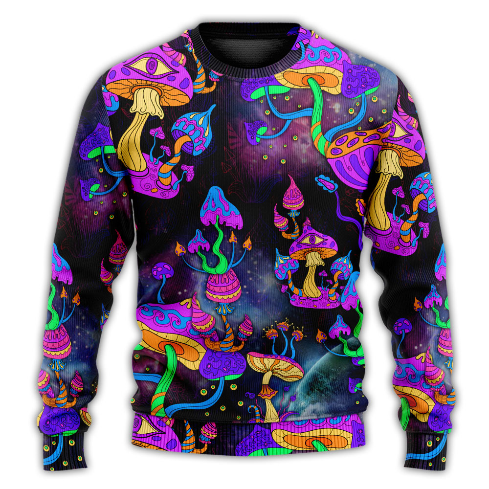 Hippie Mushroom Life Lover Art – Sweater - Ugly Christmas Sweater