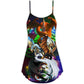 Christmas Dragon Holiday Theme – Women's Summer Sleeveless V-Neck Camisole Dress