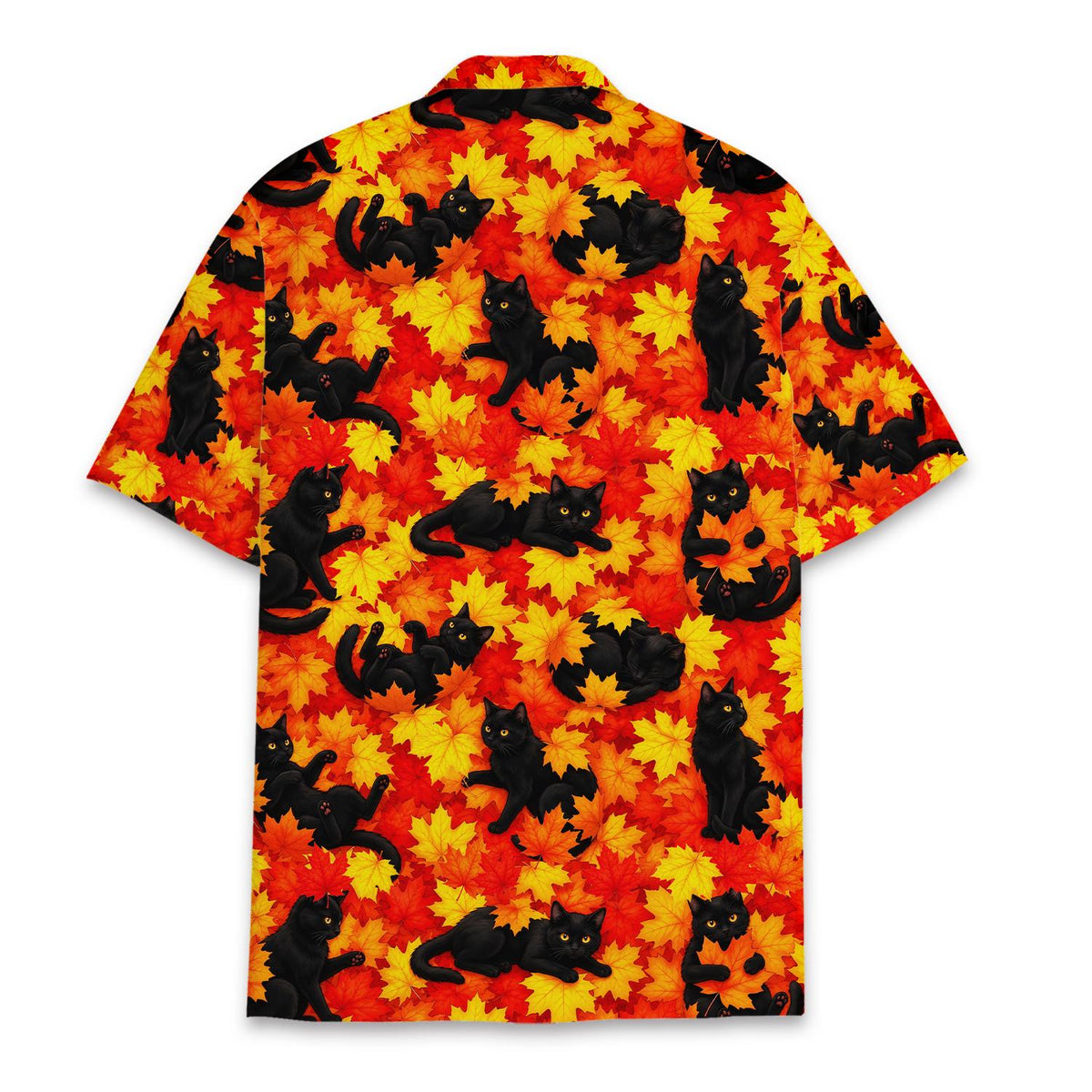 Autumn Black Cat Maple Leaf Tropical – Hawaiian Shirt
