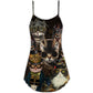 Steampunk Cat Machine Lover – Women's Summer Sleeveless V-Neck Camisole Dress