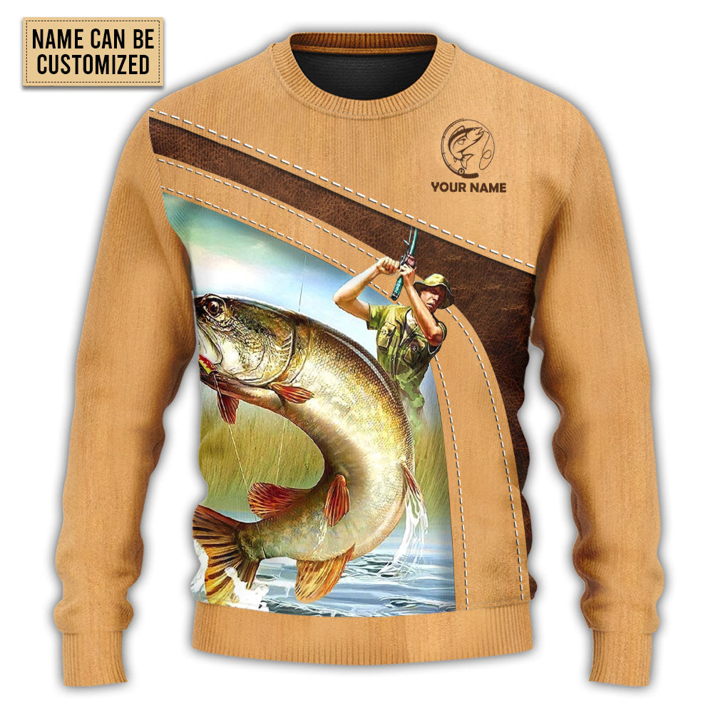 Old Fisherman And Big Catch Art – Sweater - Ugly Christmas Sweater