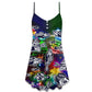 Fishing Lover Christmas Joy – Women's Summer Sleeveless V-Neck Camisole Dress