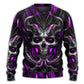 Dark Purple Fire Lightning Skull – Sweater - Ugly Christmas Sweater
