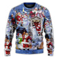 Santa And Snowman Happy Holiday – Sweater - Ugly Christmas Sweater