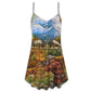 Hunting Deer Cool Art – Women's Summer Sleeveless V-Neck Camisole Dress