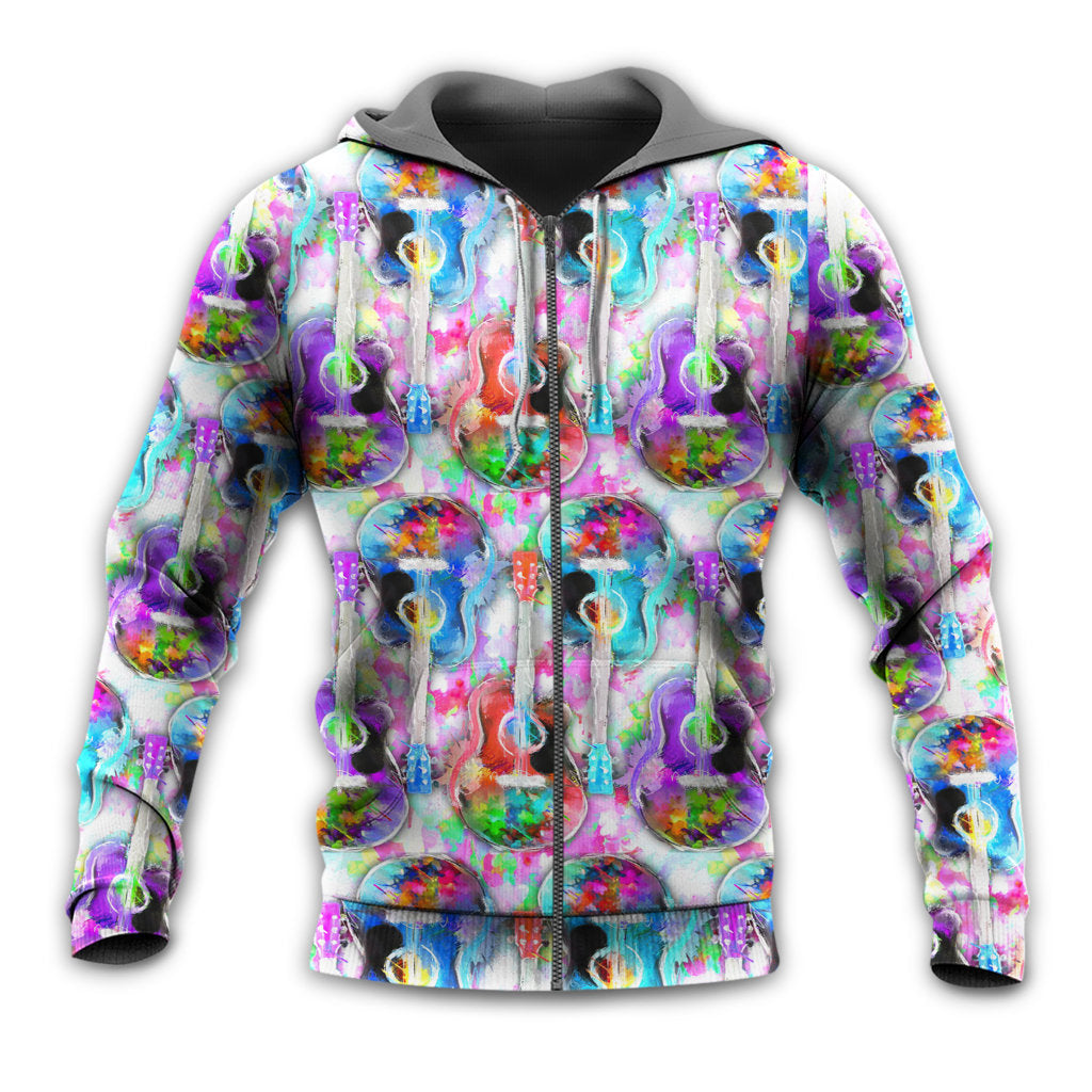 Guitar Color Mix Artistic Style - Hoodie