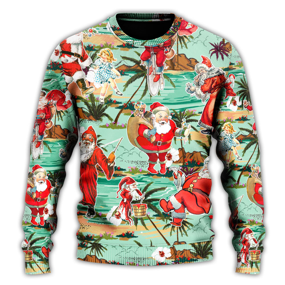 Christmas Santa Vacation Beach Joyful – Sweater - Ugly Christmas Sweater