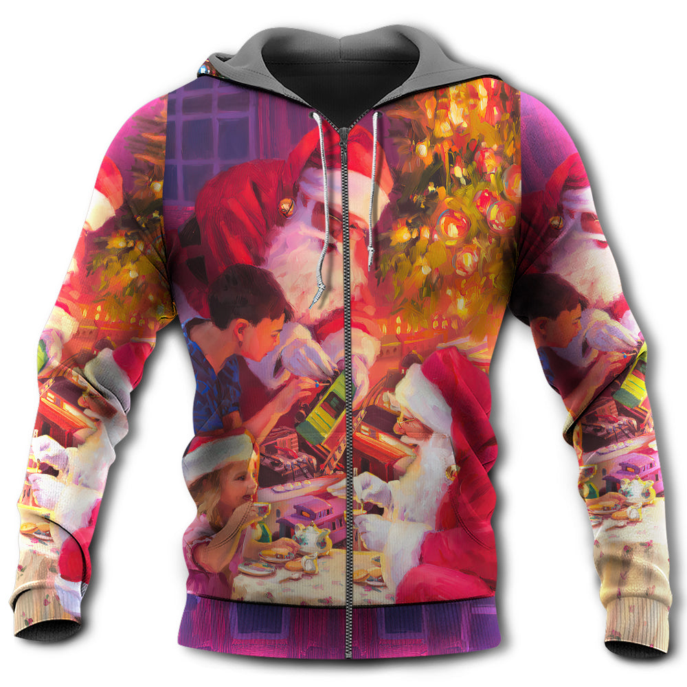 Santa Story Light Art - 3D Hoodie
