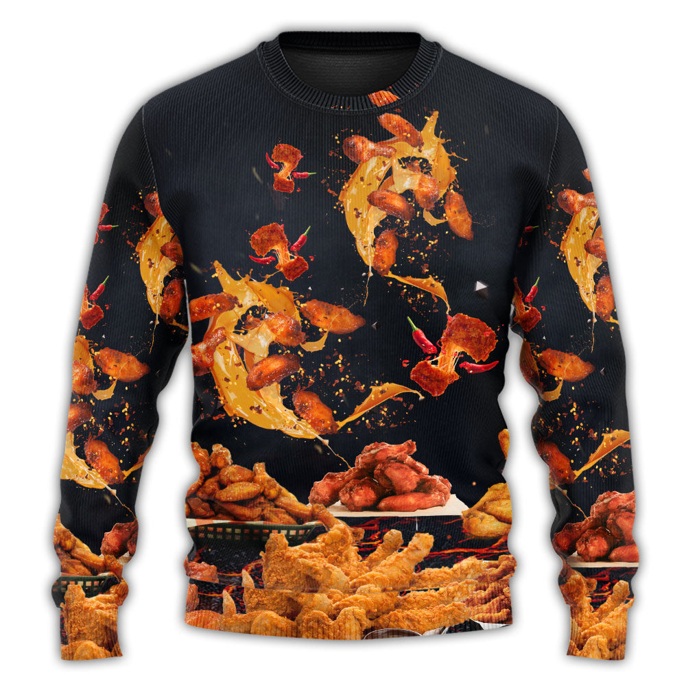 Chicken Wings Fast Food Delicious Art – Sweater - Ugly Christmas Sweater