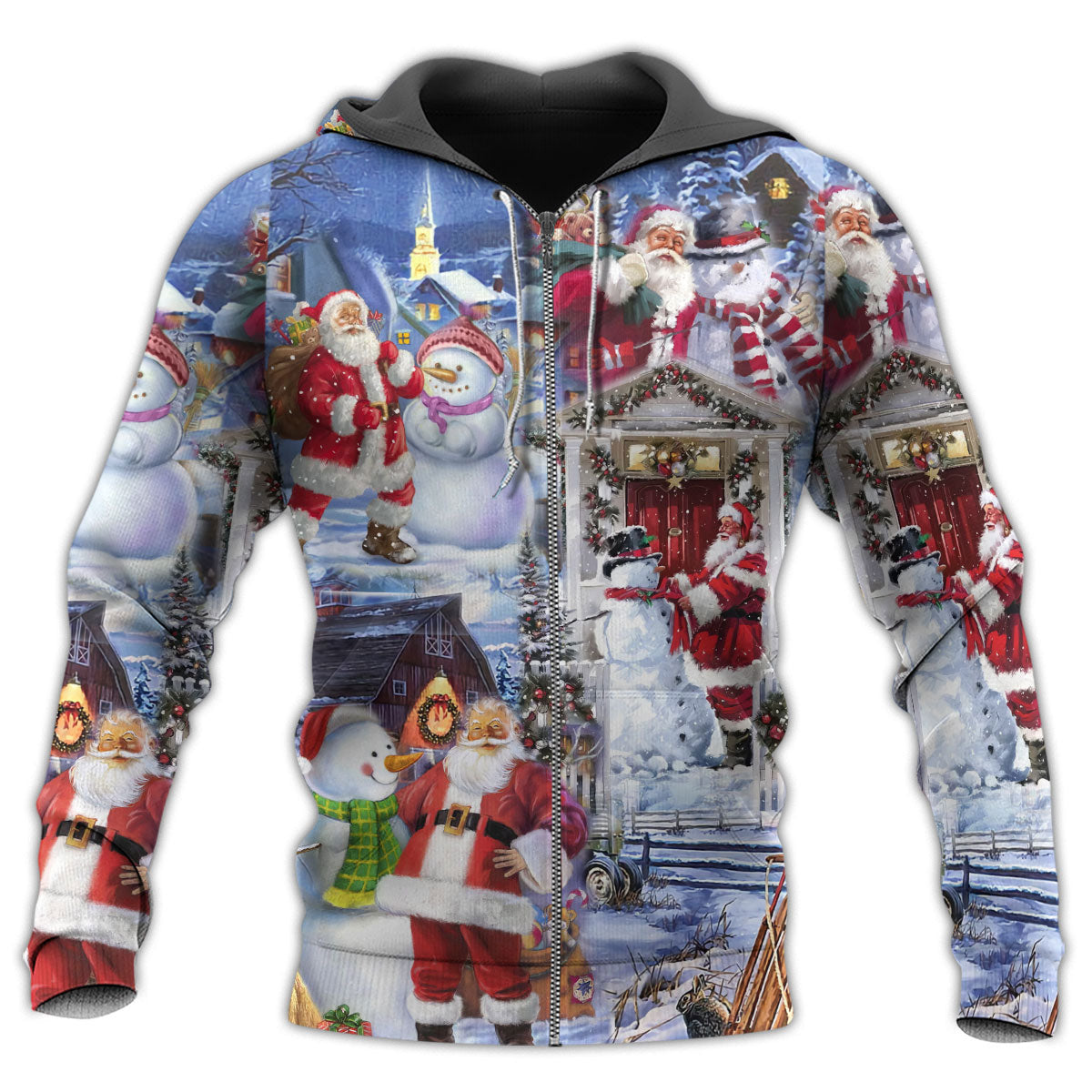 Snowman Winter Holiday Friends Art – 3D Hoodie
