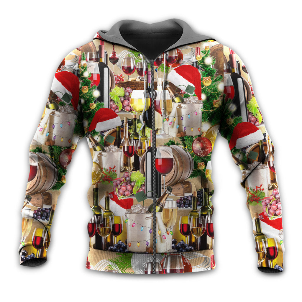 Christmas Wine Cozy Night Style - 3D Hoodie