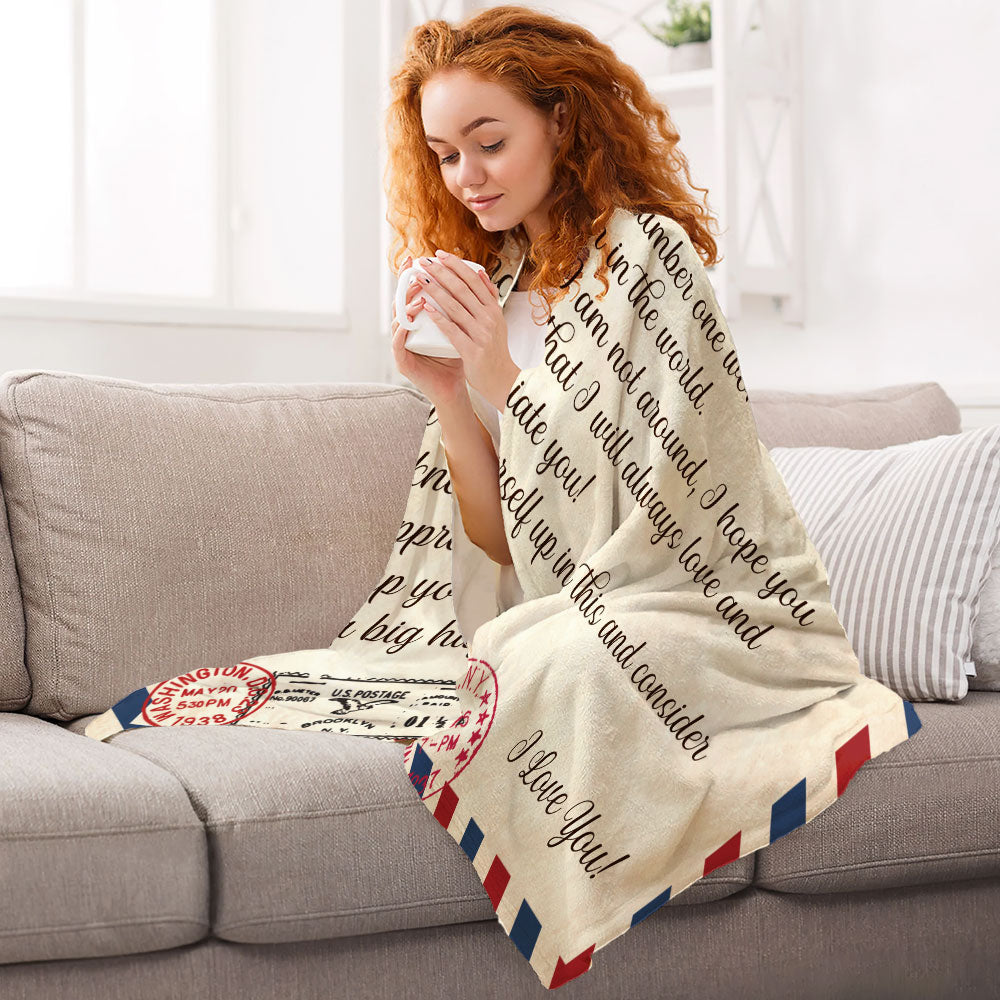 Dear Mom Love Letter Flannel Blanket For Relaxing At Home And Travel