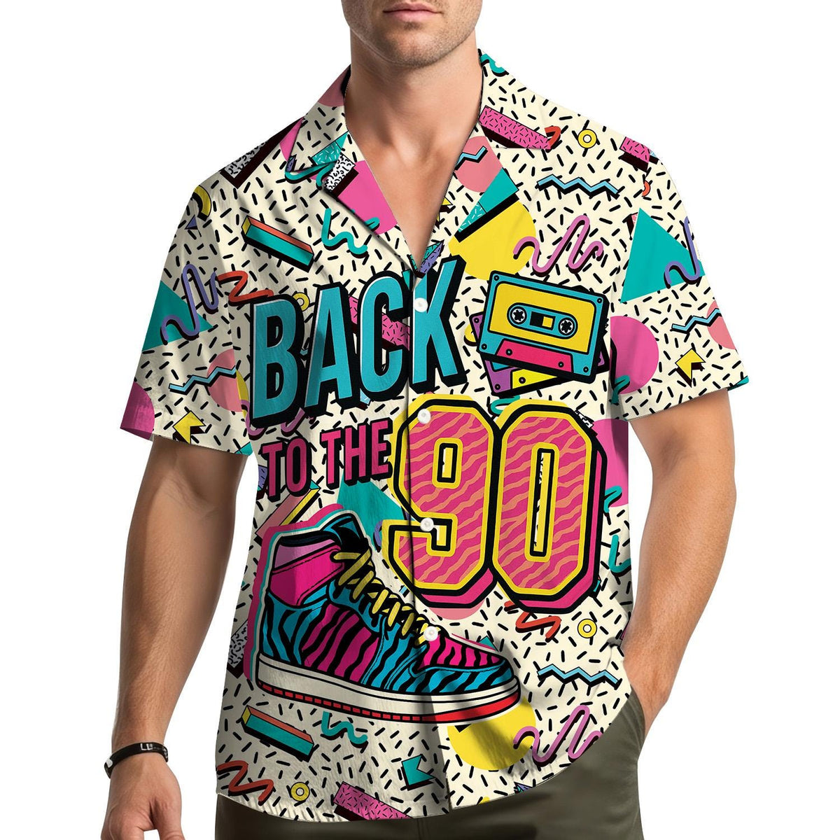 Retro 90s Neon Cassette Sneaker Vintage Party – Hawaiian Shirt