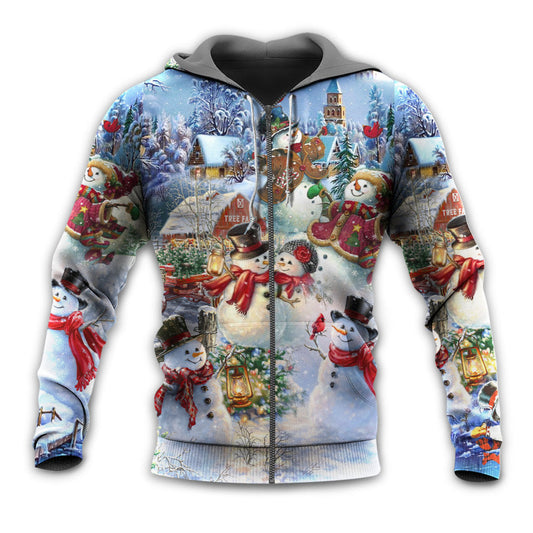 Christmas Snowman Lover Happy Couple - Hoodie