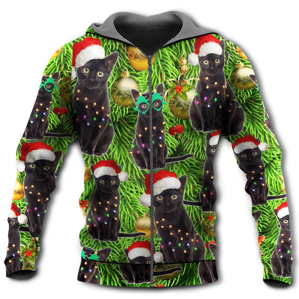 Black Cat Christmas Merry Xmas - 3D Hoodie