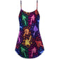 Mushroom Galaxy Rainbow Colorful – Women's Summer Sleeveless V-Neck Camisole Dress