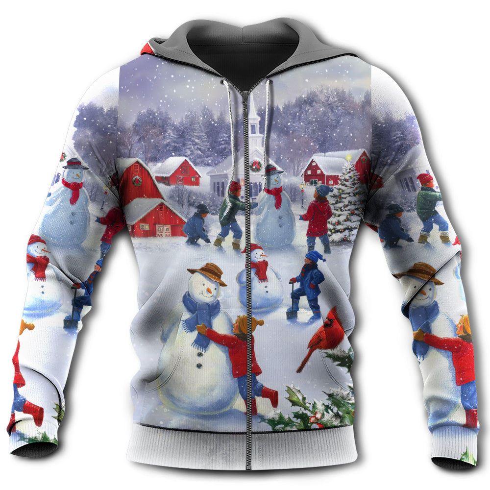 Christmas Children Love Snowman Christmas Town - Hoodie