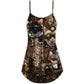 Steampunk Cat Mad Style – Women's Summer Sleeveless V-Neck Camisole Dress