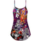 Funny Rocker Cat Style – Women's Summer Sleeveless V-Neck Camisole Dress
