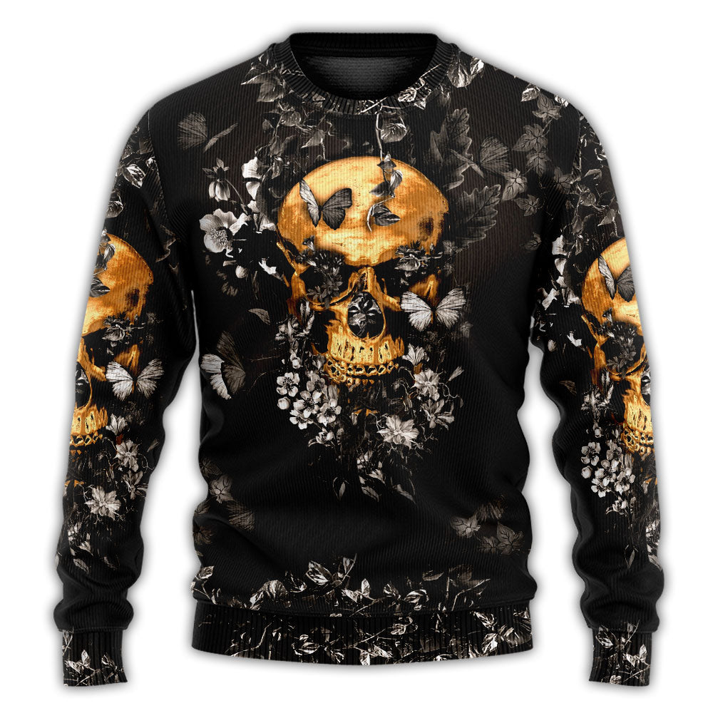 Skull Flowers Growth From Darkness – Sweater - Ugly Christmas Sweater