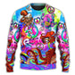 Hippie Happy Octopus Colorful Tie Dye – Sweater - Ugly Christmas Sweater