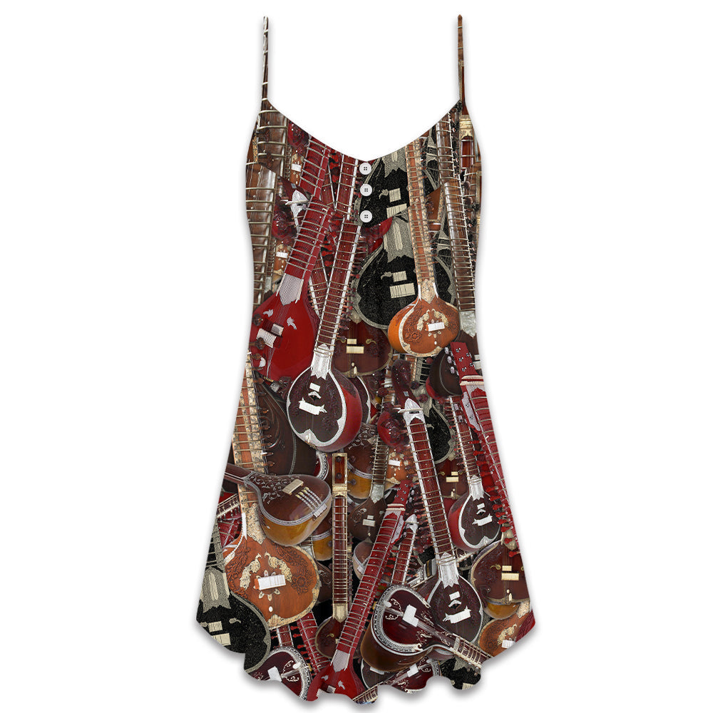 Sitar Player Awesome Quote – Women's Summer Sleeveless V-Neck Camisole Dress