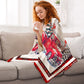 Cardinal Red Truck Christmas Flannel Blanket For Relaxing At Home And Travel