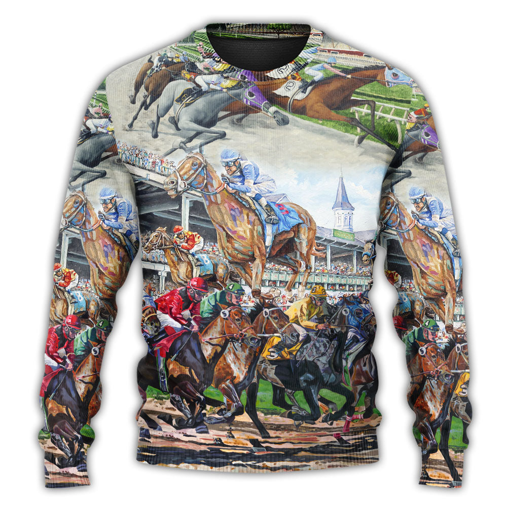 Horse Racing Be Strong Be Brave – Sweater - Ugly Christmas Sweater