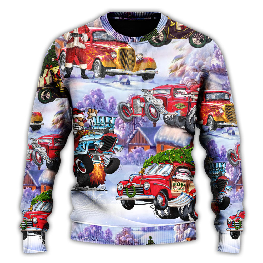 Santa Hot Rod Christmas Tree Style – Sweater - Ugly Christmas Sweater