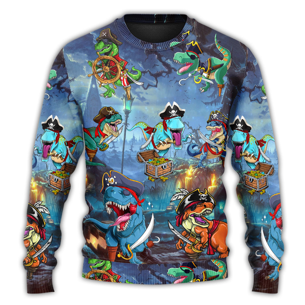 Halloween Pirate Dinosaur Fantasy Art – Sweater - Ugly Christmas Sweater