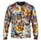 Colorful Cat Art Lover Mixer Style – Sweater - Ugly Christmas Sweater