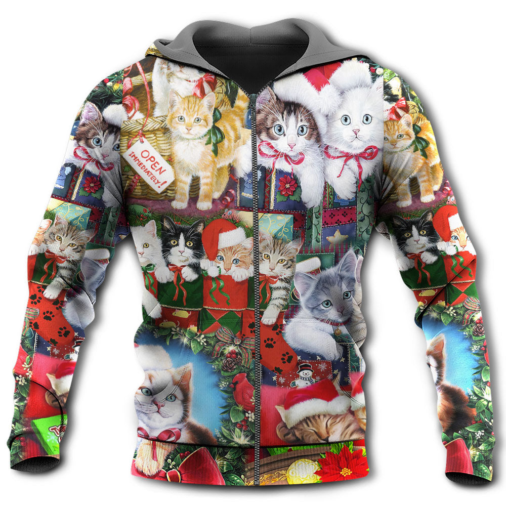 Cat Christmas Tree Merry Xmas - 3D Hoodie