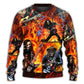 Guitar Skull Fire Hot Style – Sweater - Ugly Christmas Sweater