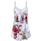 Santa Snowman Animal Joy – Women's Summer Sleeveless V-Neck Camisole Dress