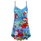 Christmas Santa Diving Funny – Women's Summer Sleeveless V-Neck Camisole Dress
