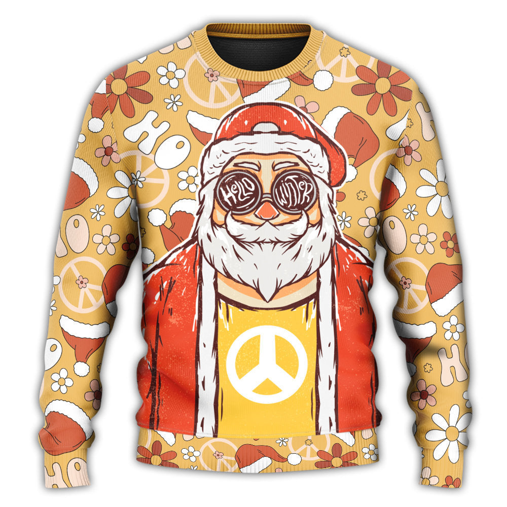 Christmas Santa Cutie Hippie Groovy Style – Sweater - Ugly Christmas Sweater