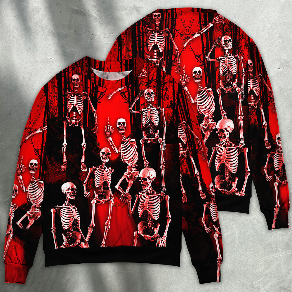 Skull Action Figure Art Style – Sweater - Ugly Christmas Sweater