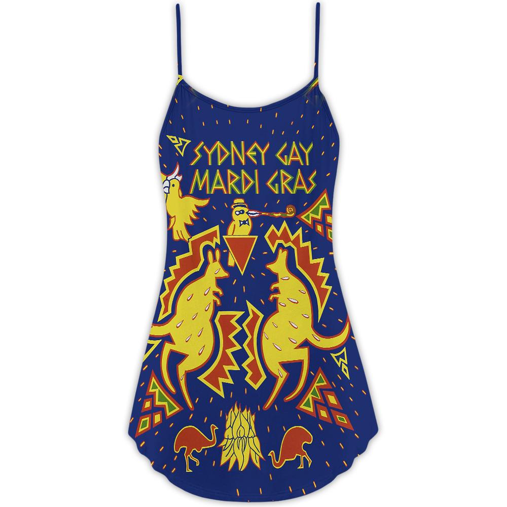 Pride Kangaroo Koala Art – Women's Summer Sleeveless V-Neck Camisole Dress